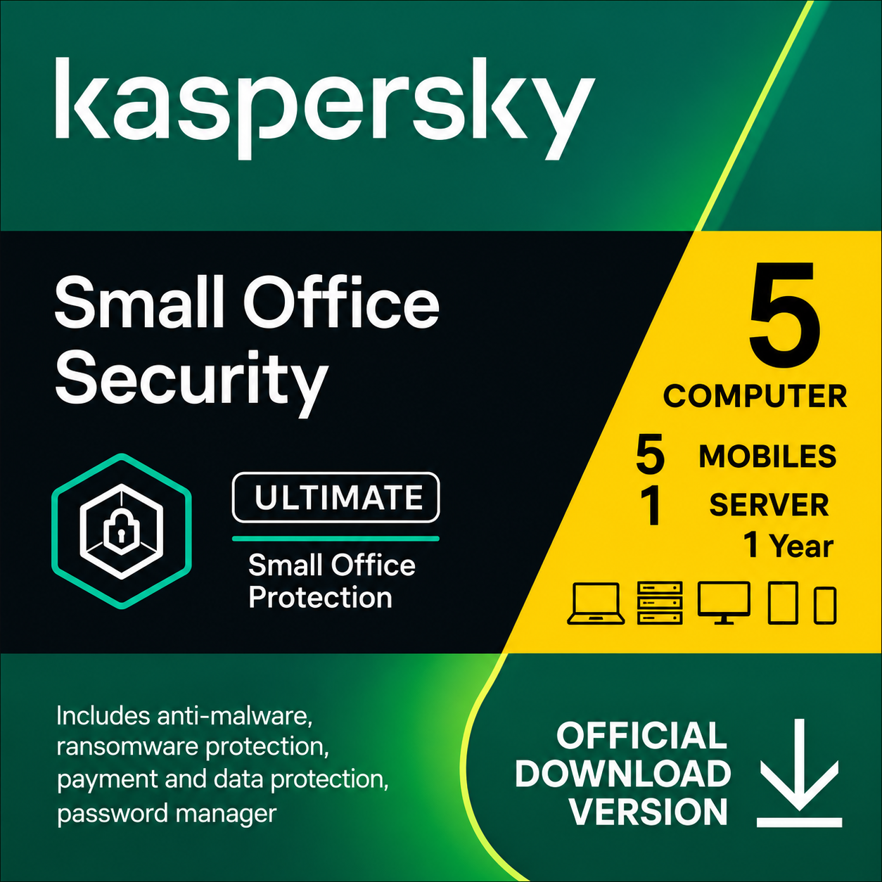 Kaspersky Small Office Security – 5 Users + 1 Server (1 Year)